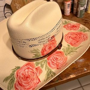 Hand painted cowgirl hats. Brand Justin